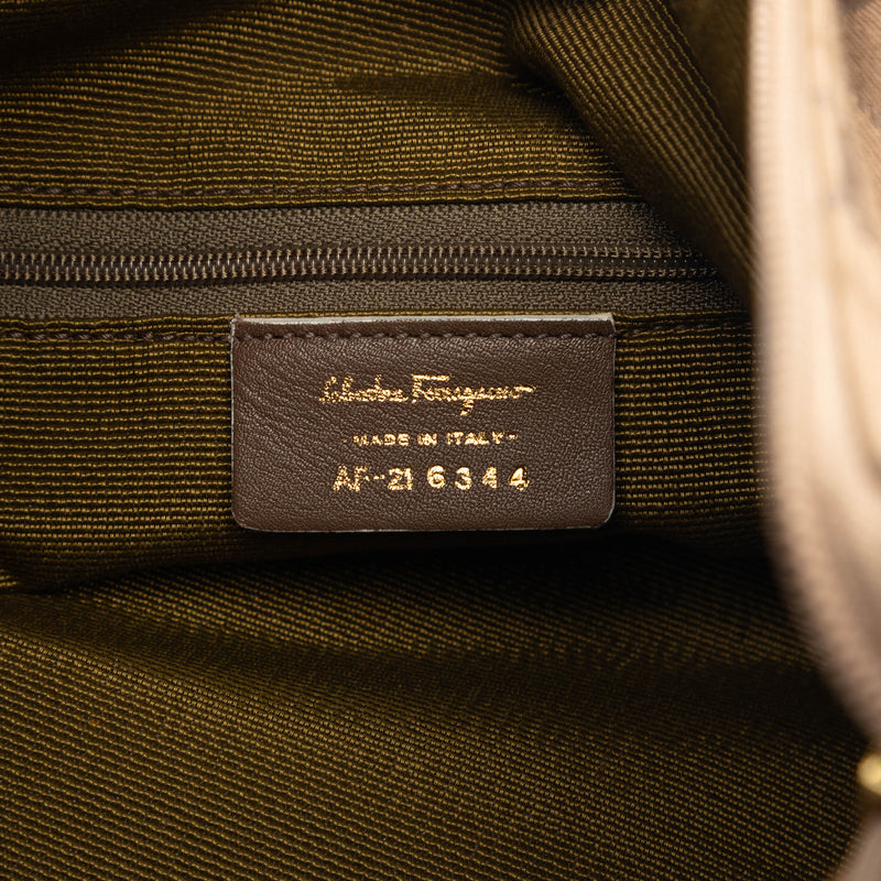 Gancini Canvas Shoulder Bag - Image 5