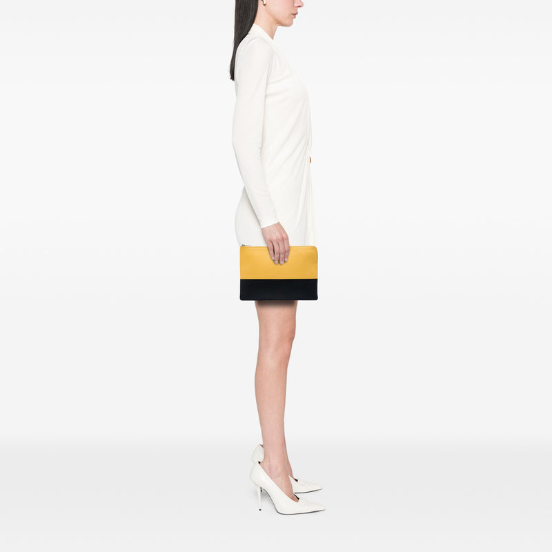 Bicolor Leather Solo Clutch - Image 6