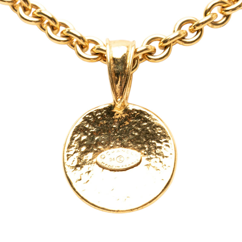 CC Gold Plated Round Pendant Necklace - Image 2