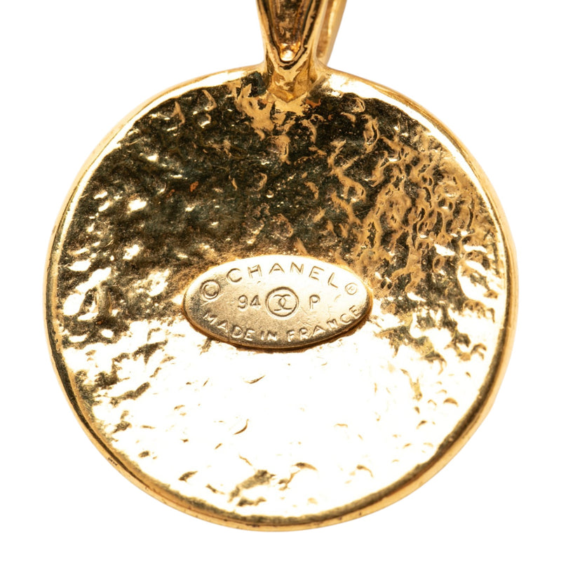 CC Gold Plated Round Pendant Necklace - Image 3