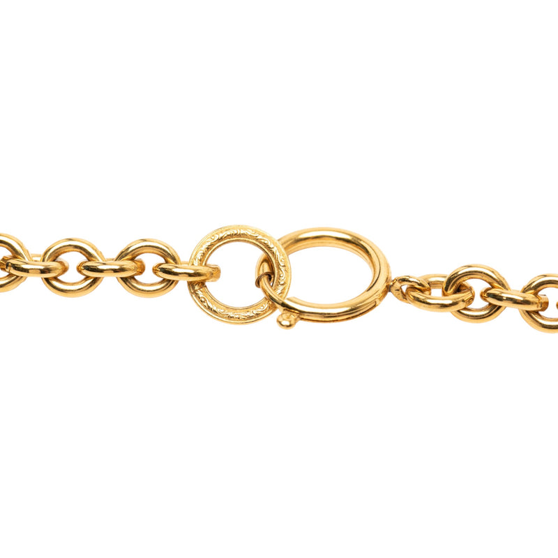 CC Gold Plated Round Pendant Necklace - Image 4