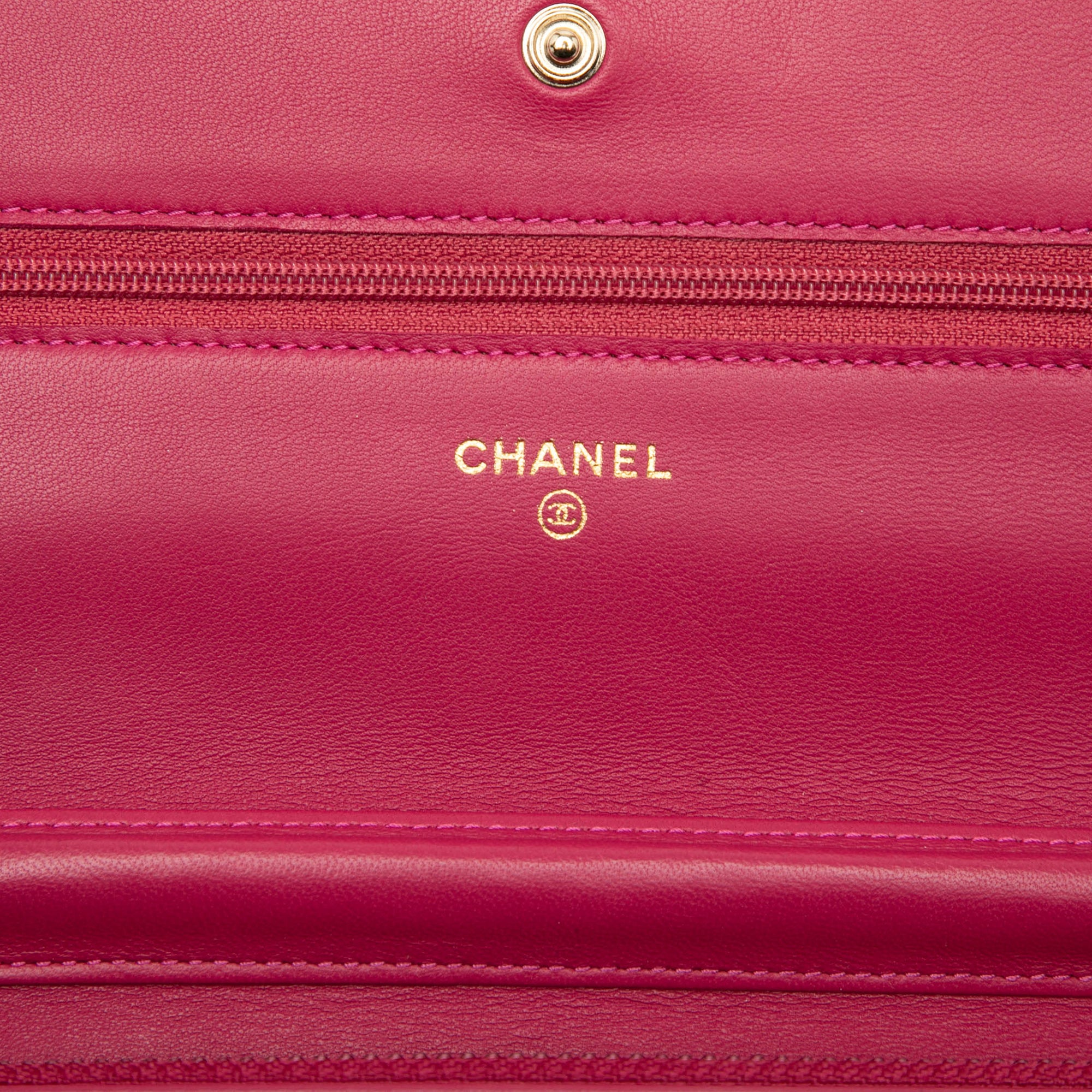 CC Embossed Lambskin Camellia Wallet On Chain - Image 5