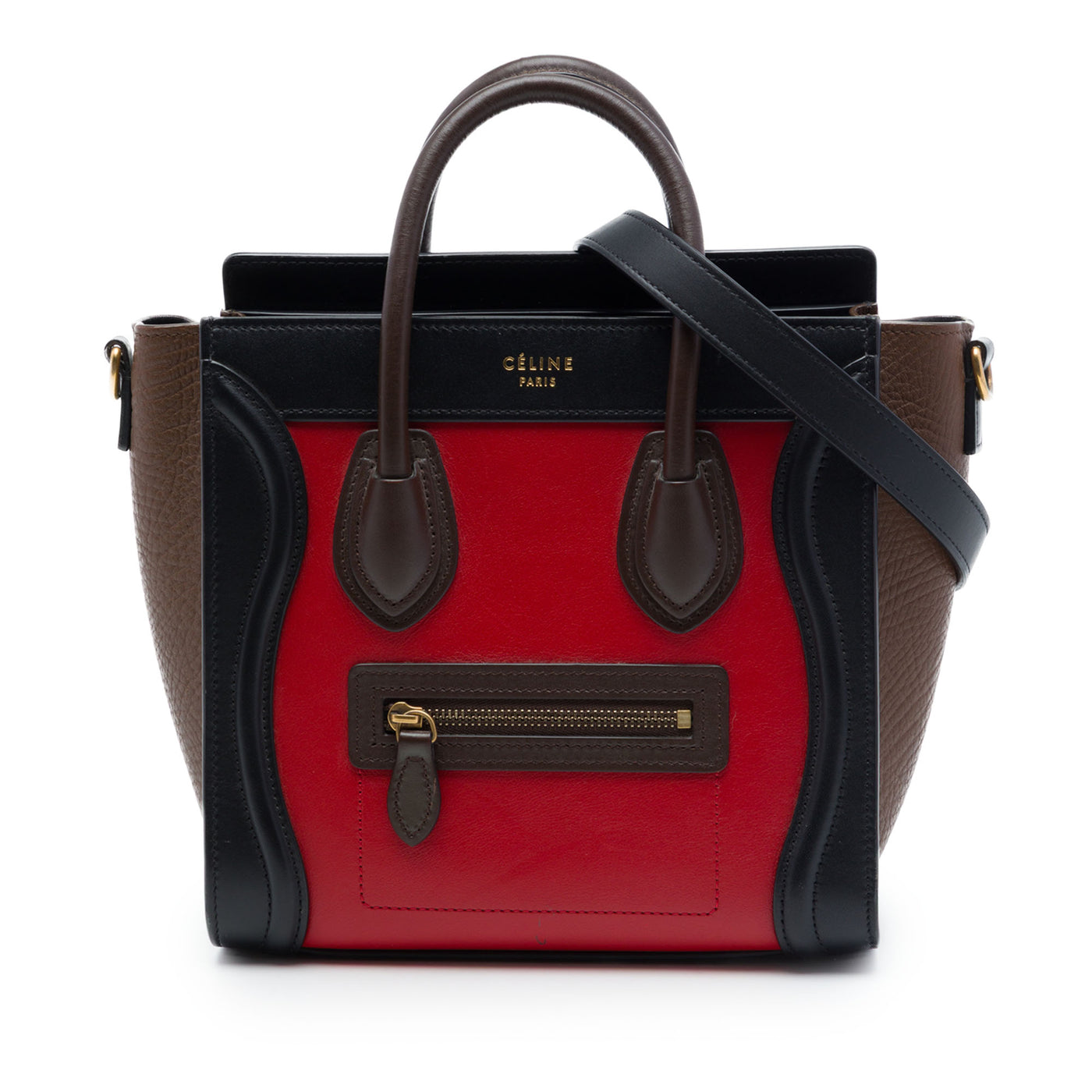 Nano Tricolor Leather Luggage Tote - Image 1