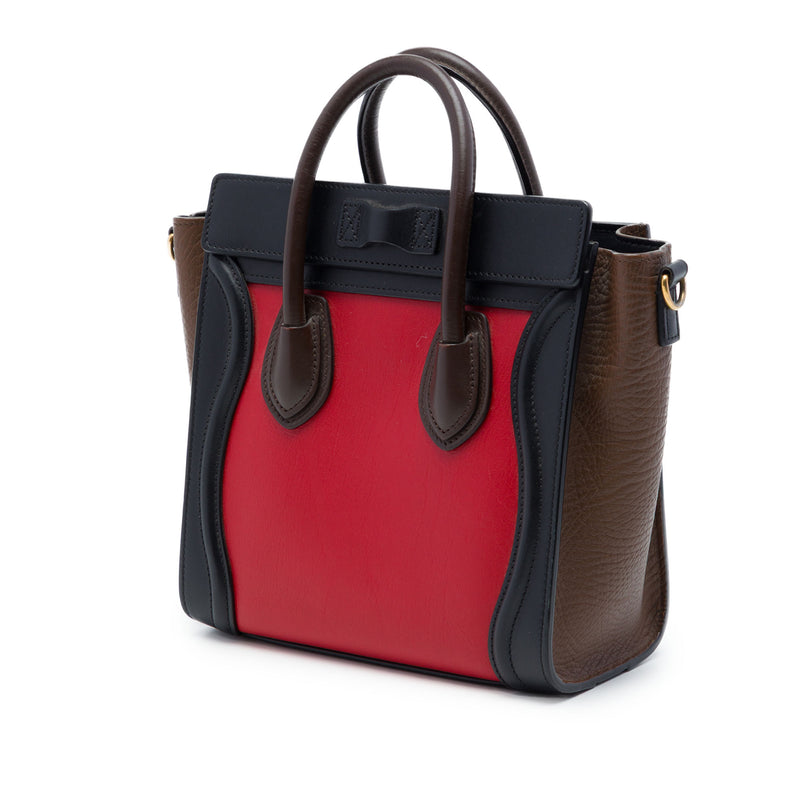 Nano Tricolor Leather Luggage Tote - Image 2