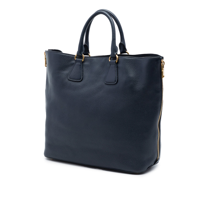 Vitello Daino Side Zip Open Convertible Tote - Image 2