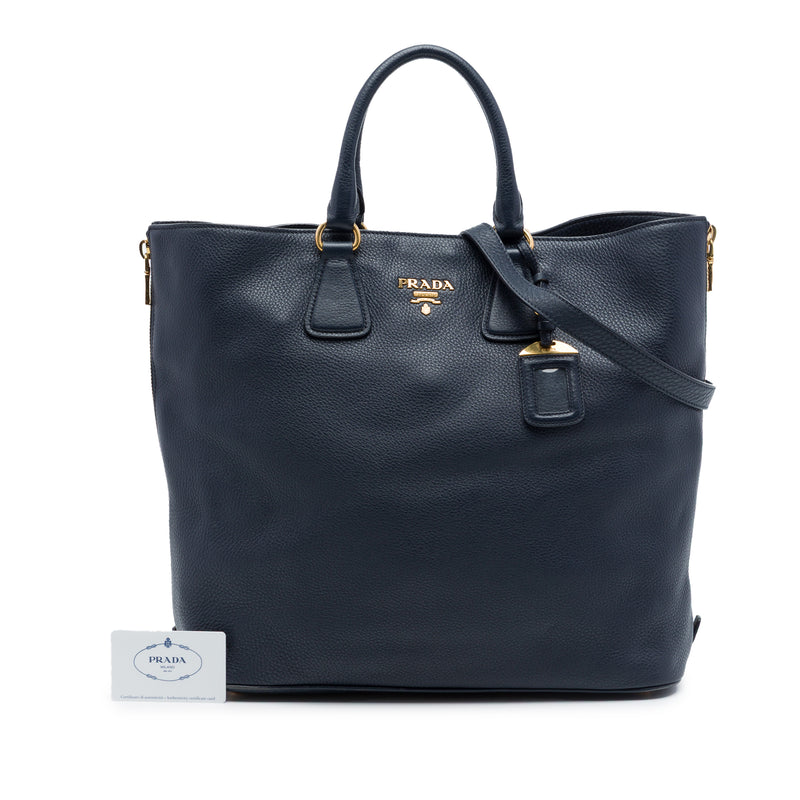 Vitello Daino Side Zip Open Convertible Tote - Image 7