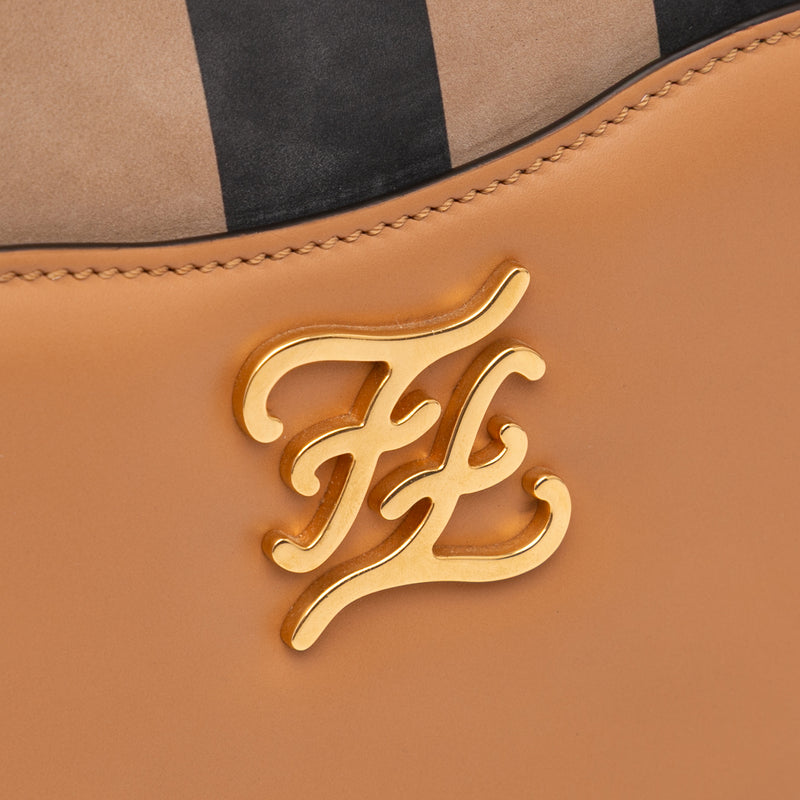 Calfskin Vitello King Nubuck Pequin Karligraphy Pocket Shoulder Bag - Image 9