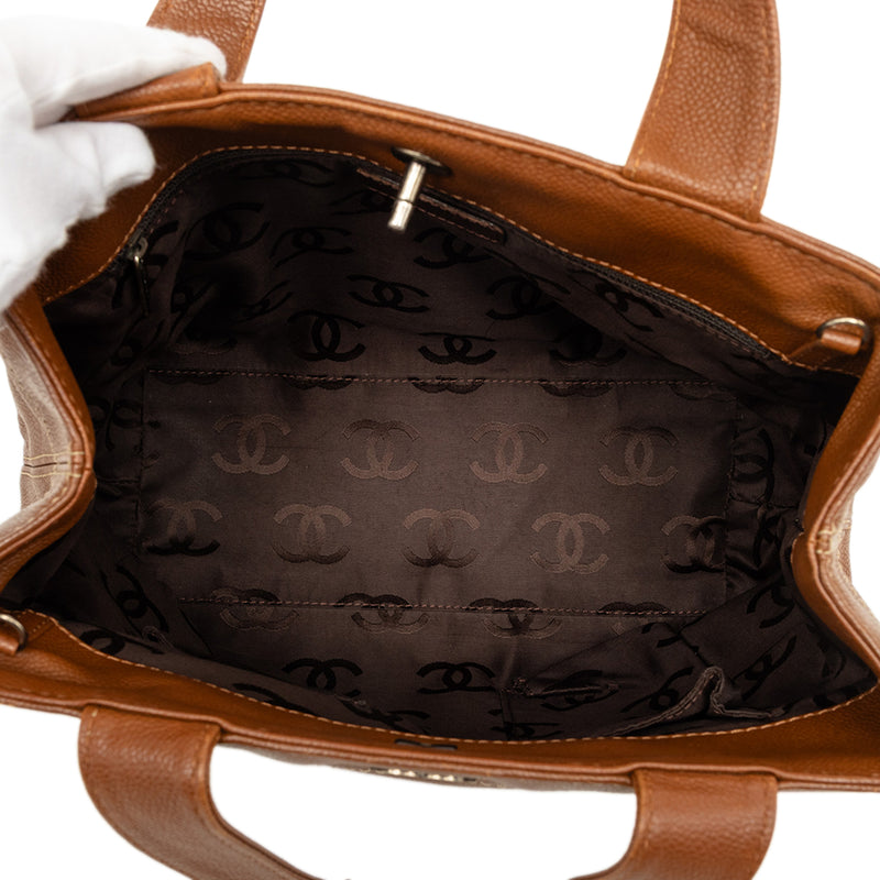 CC Caviar Turnlock Tote - Image 4