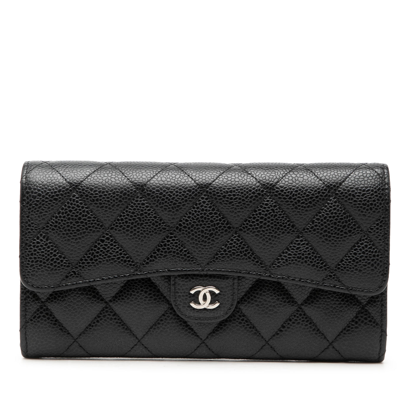 CC Quilted Caviar Classic Flap Wallet - Image 1