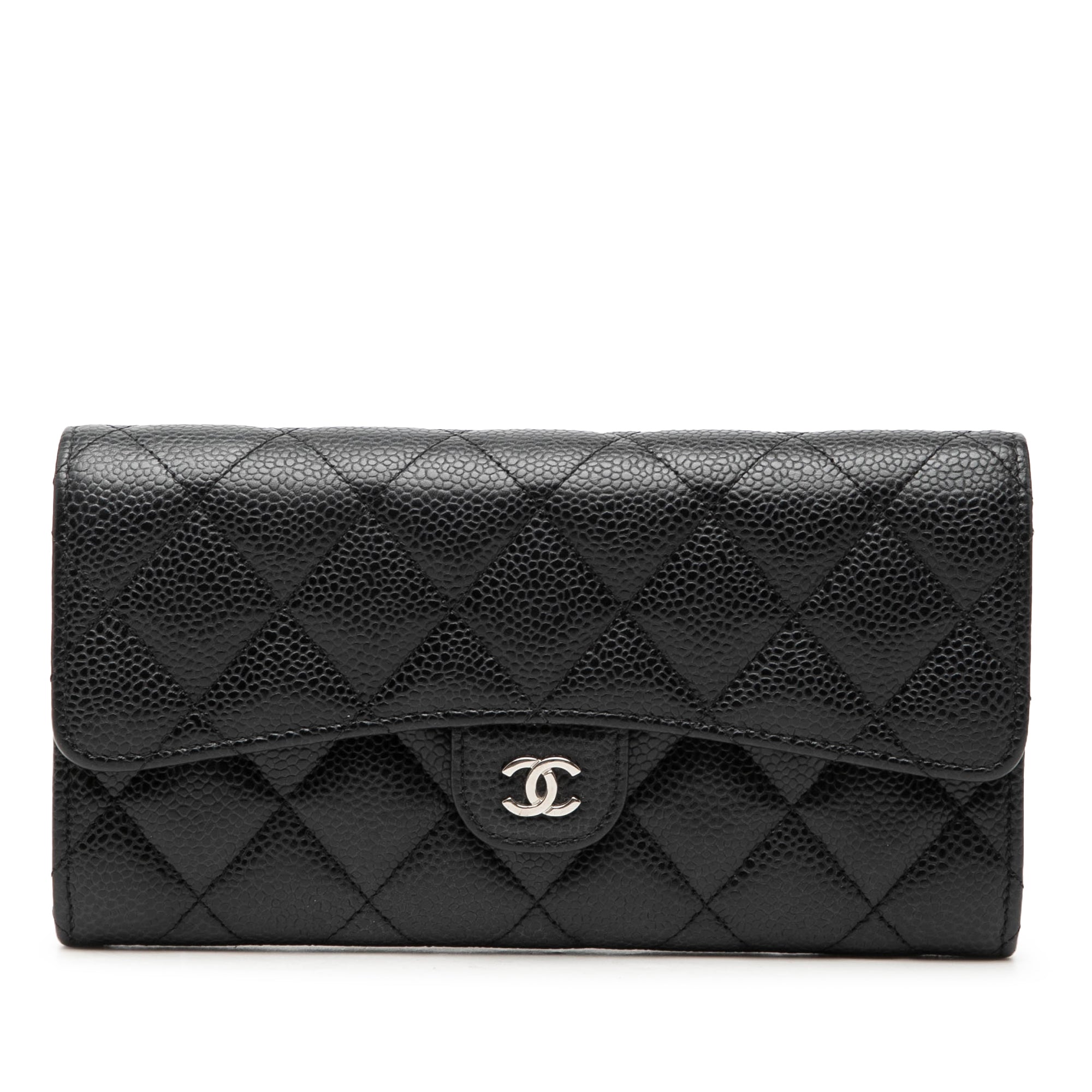 CC Quilted Caviar Classic Flap Wallet - Image 1