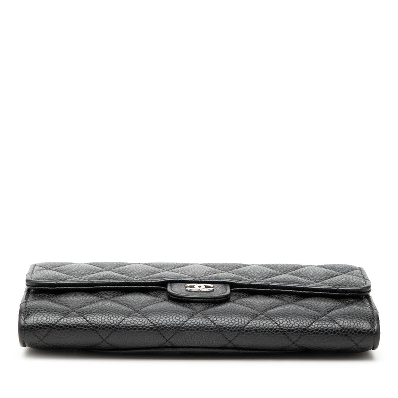 CC Quilted Caviar Classic Flap Wallet - Image 3