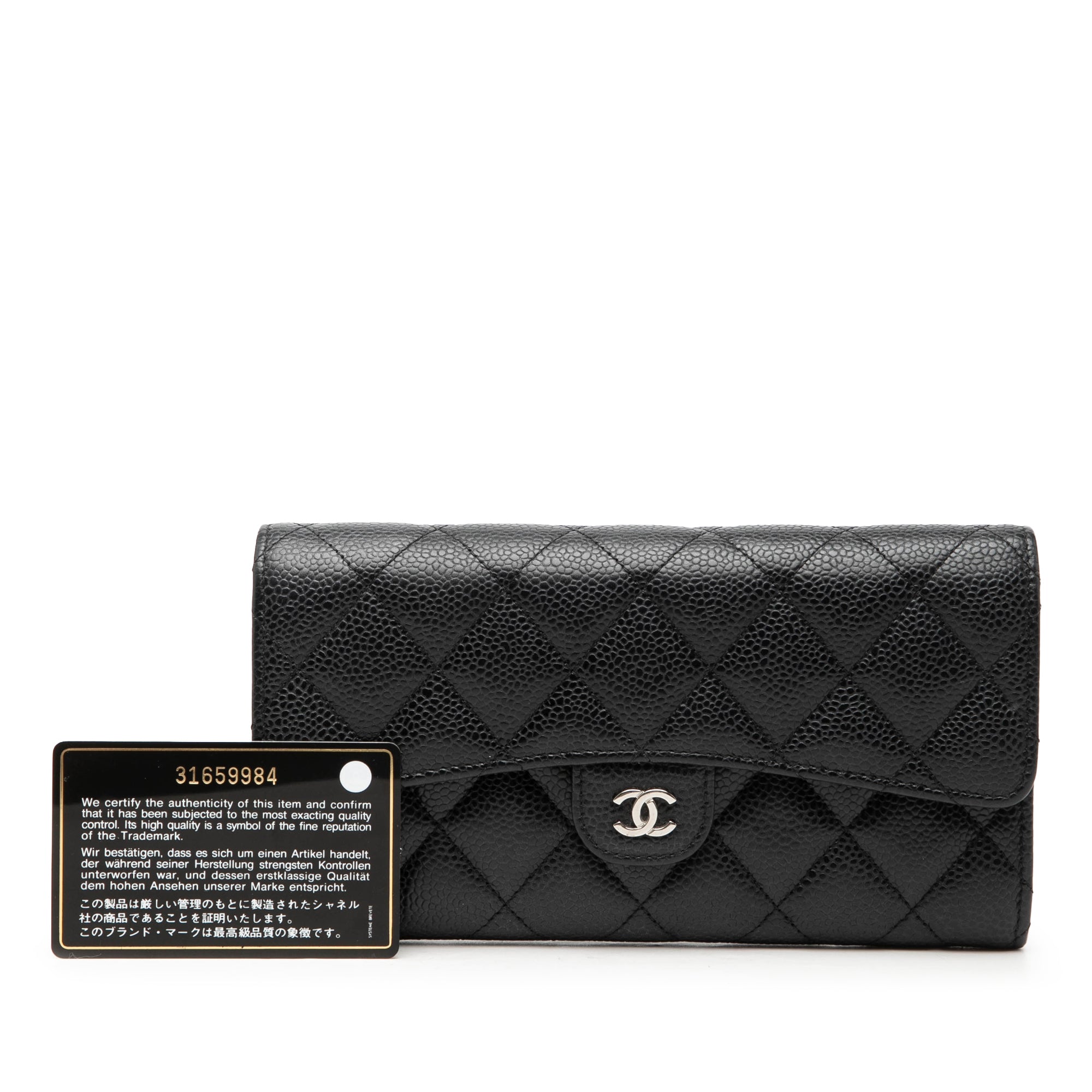 CC Quilted Caviar Classic Flap Wallet - Image 8