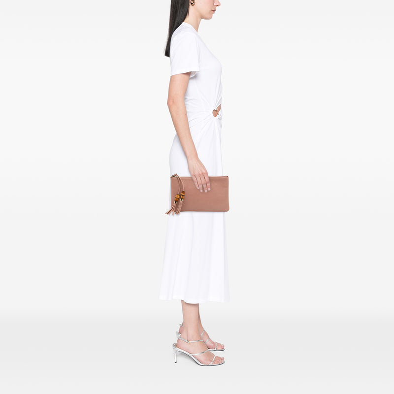 Calfskin Bamboo Clutch - Image 11