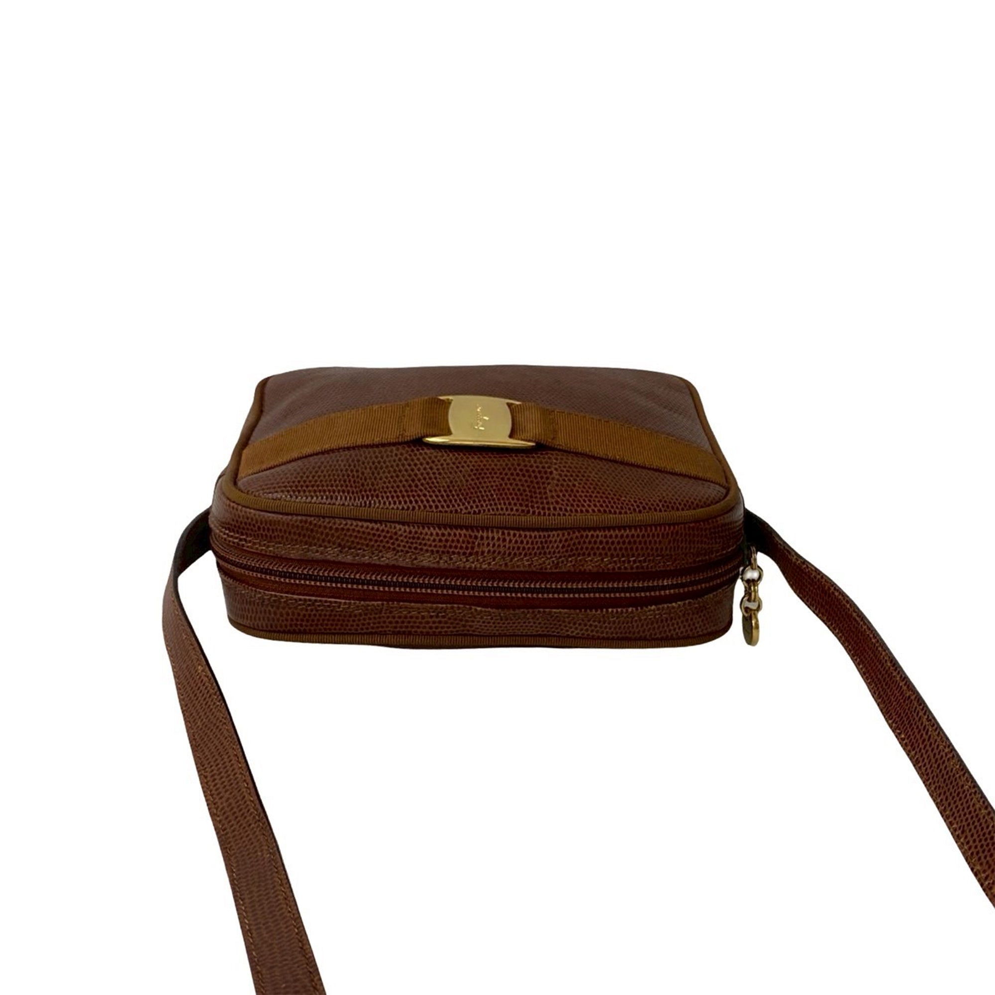 Lizard Embossed Leather Vara Crossbody - Image 9