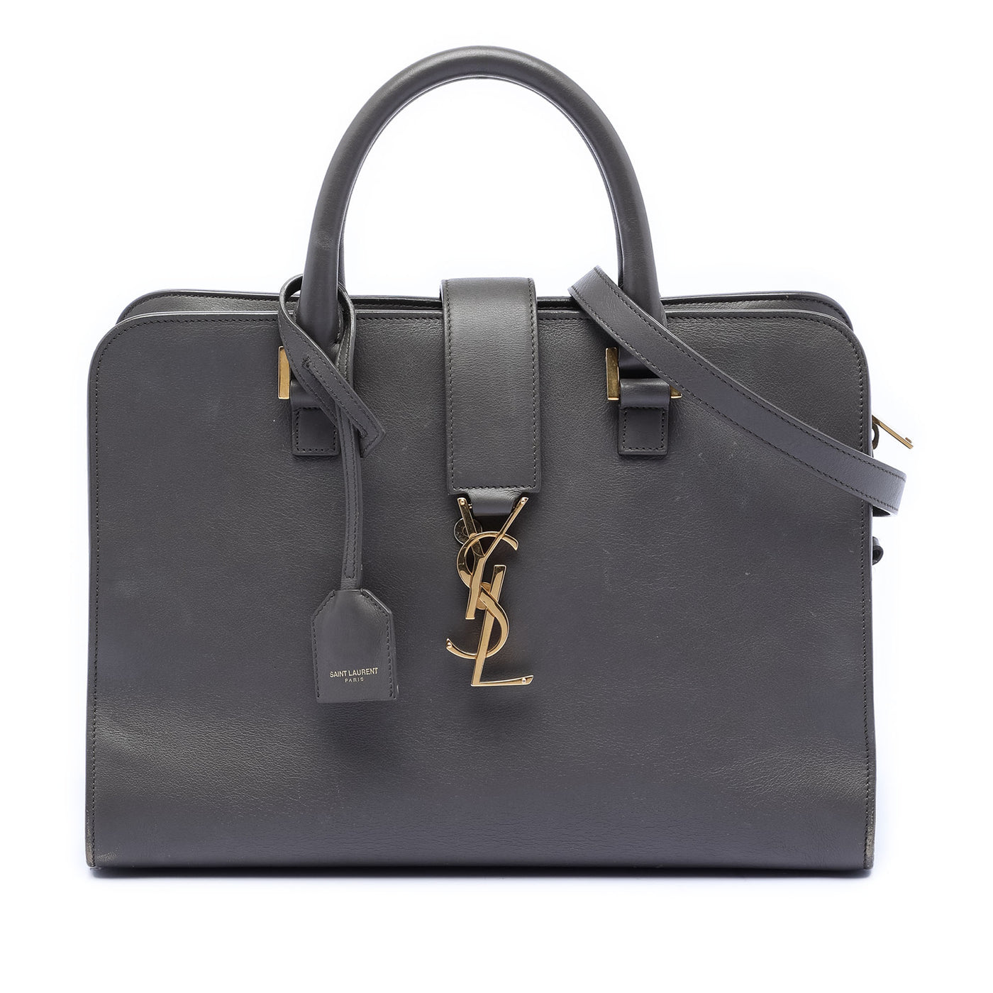 Small Leather Monogram Cabas Satchel - Image 1