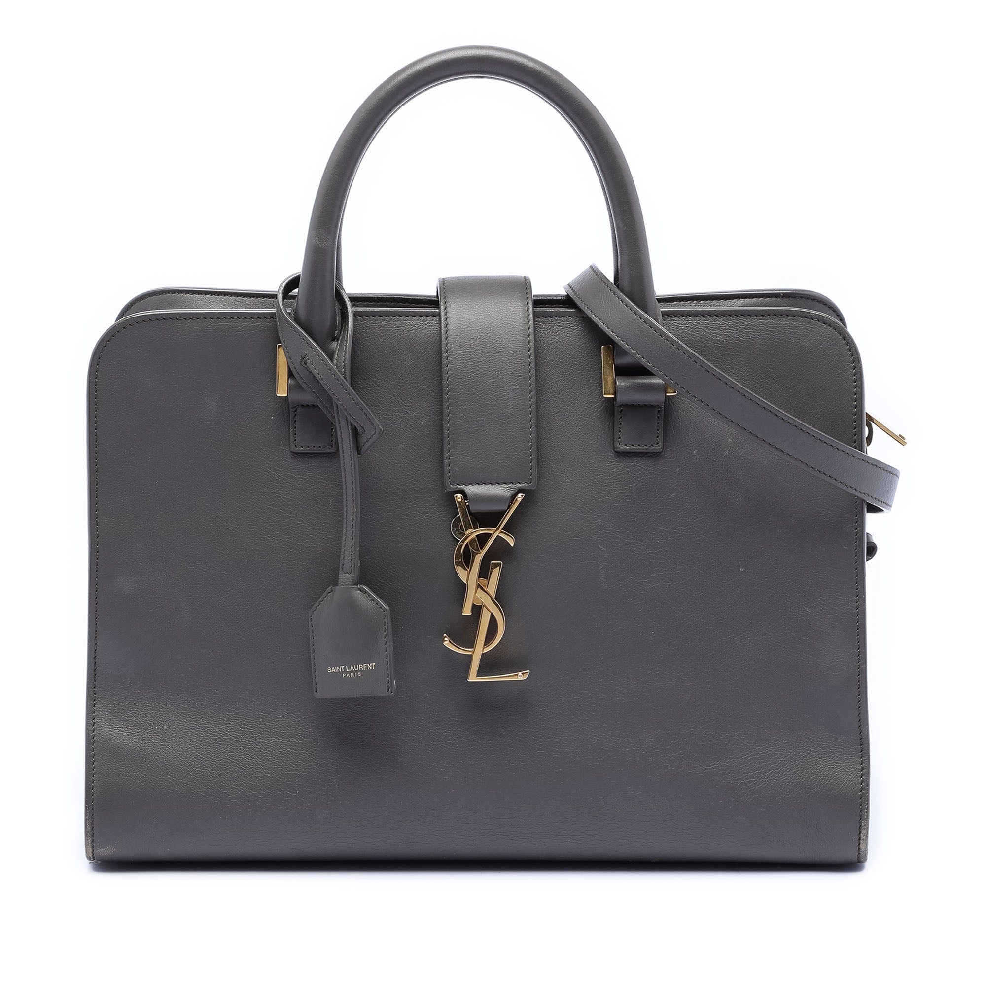 Small Leather Monogram Cabas Satchel - Image 1
