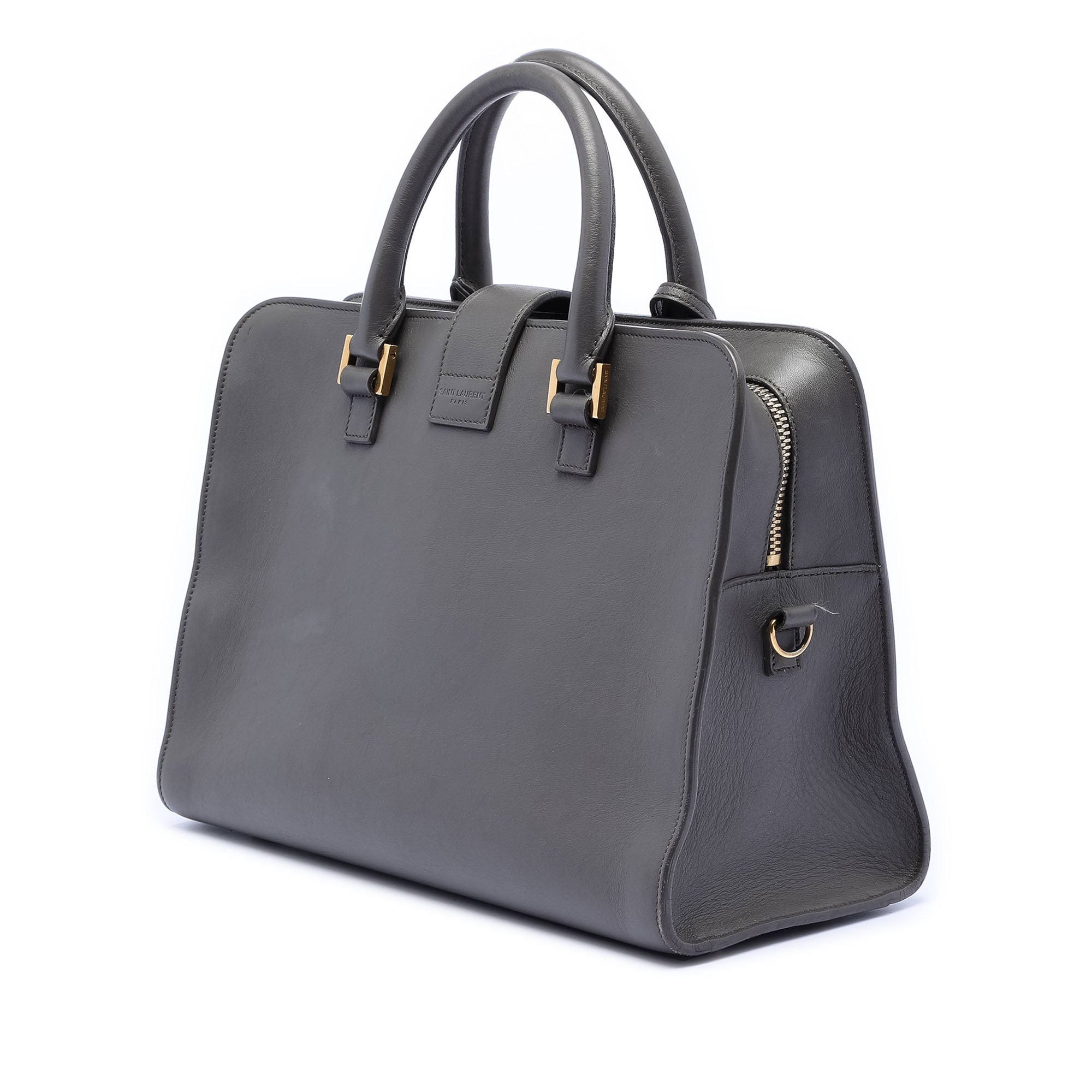 Small Leather Monogram Cabas Satchel - Image 2