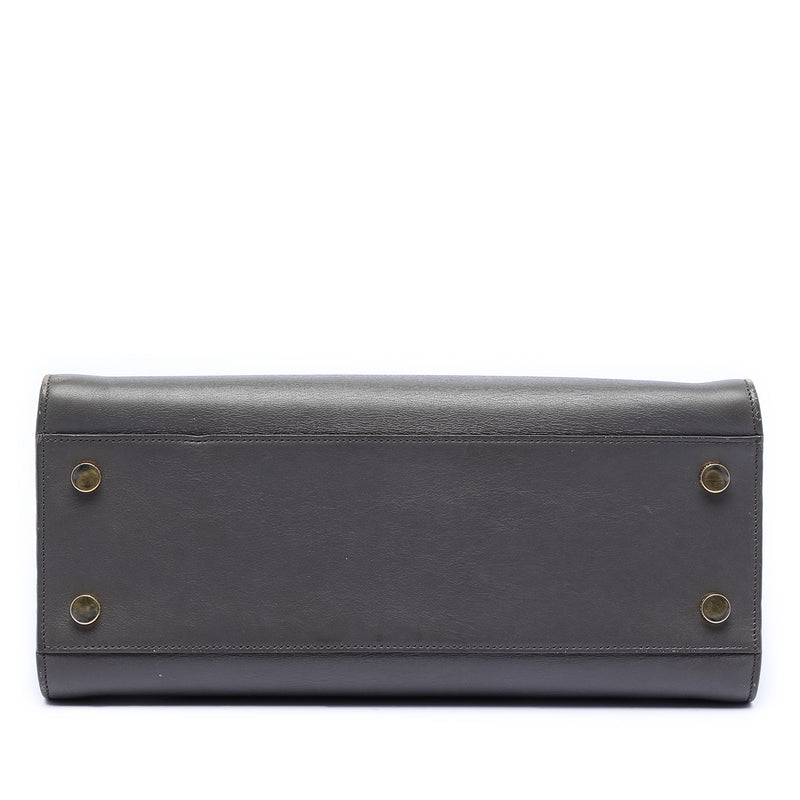 Small Leather Monogram Cabas Satchel - Image 3