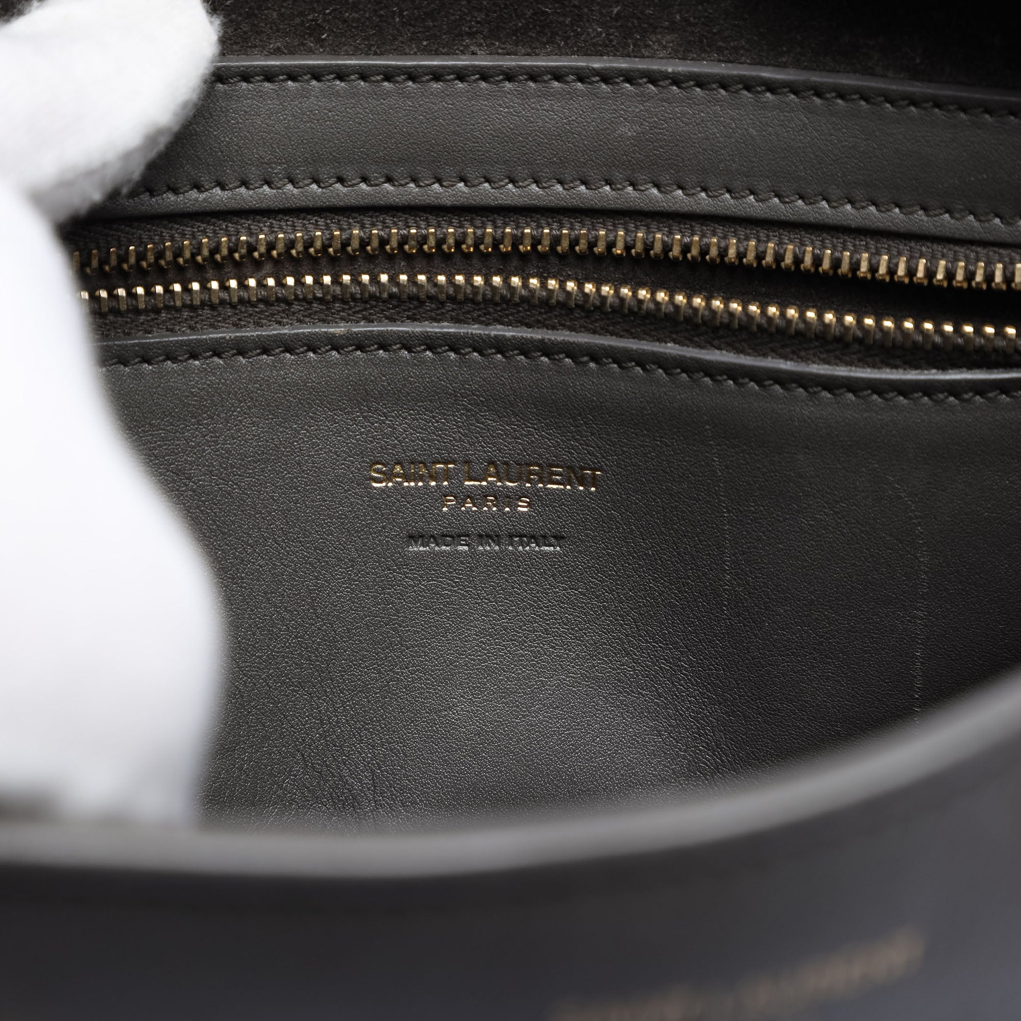 Small Leather Monogram Cabas Satchel - Image 5