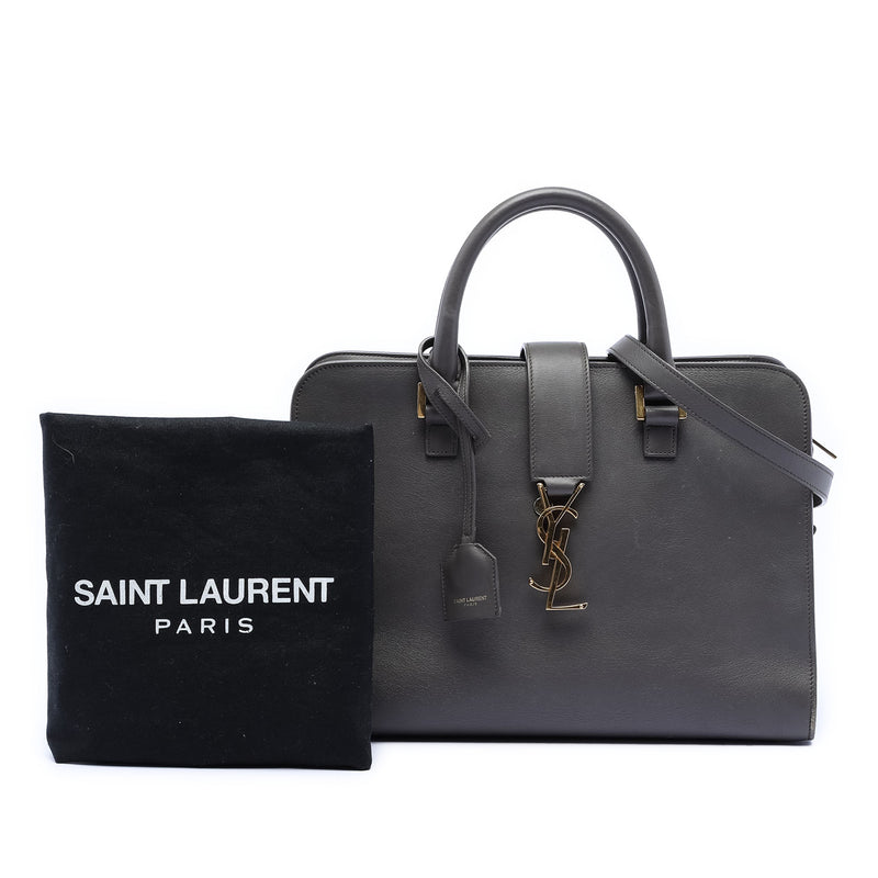 Small Leather Monogram Cabas Satchel - Image 8