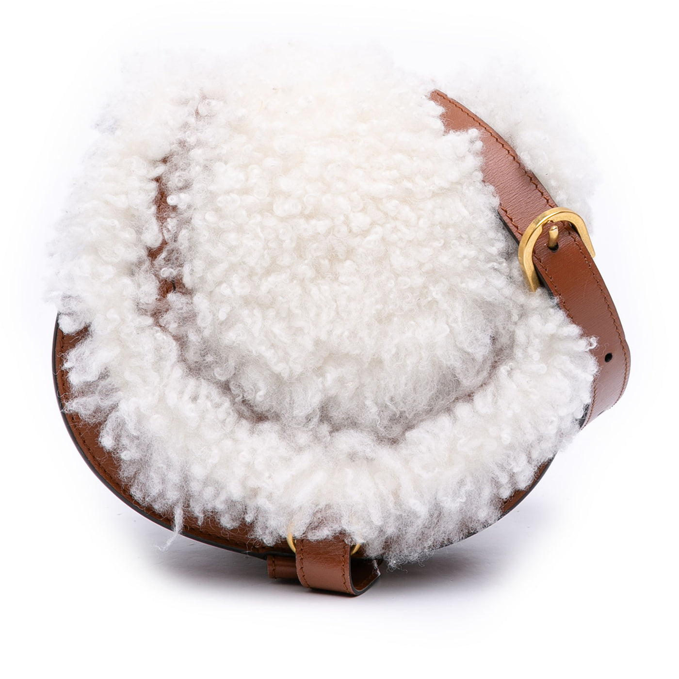 Mini Shearling and Calfskin Marcie Saddle Crossbody - Image 1