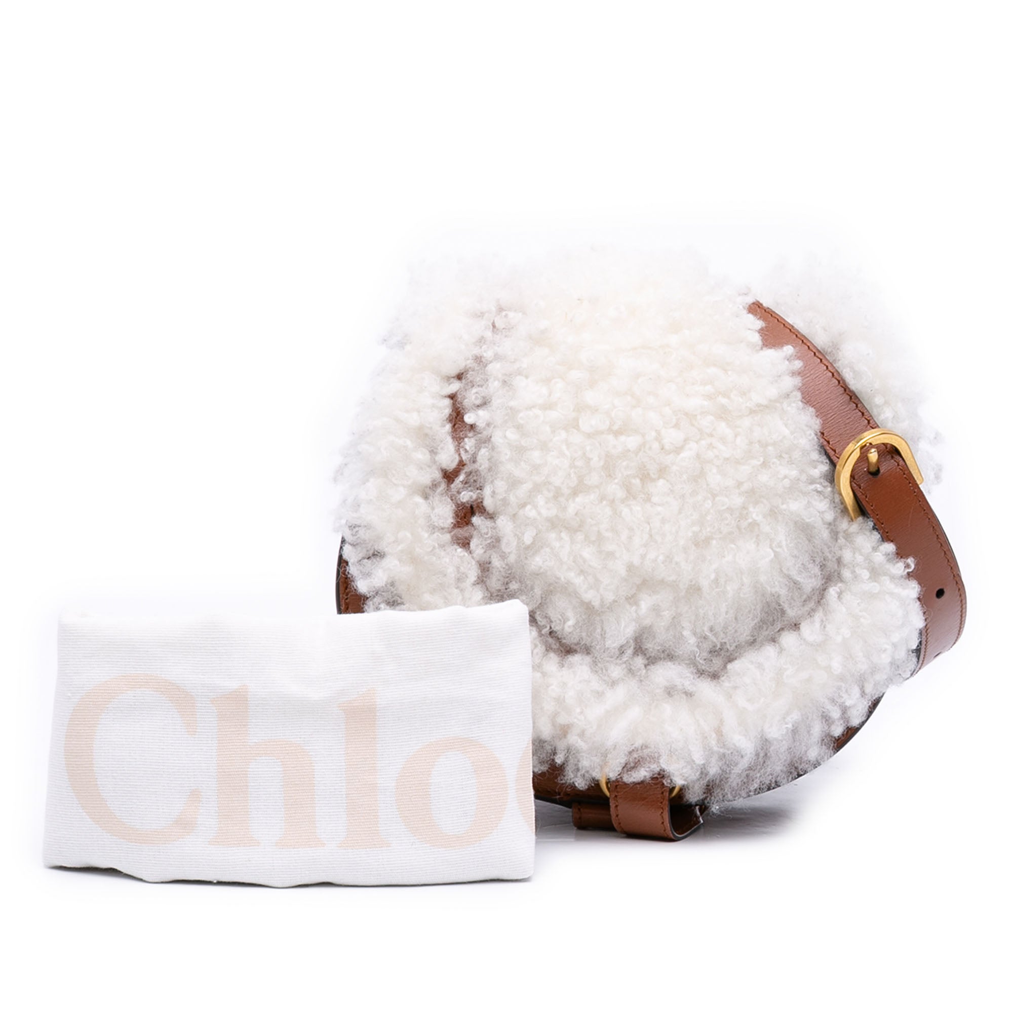 Mini Shearling and Calfskin Marcie Saddle Crossbody - Image 12