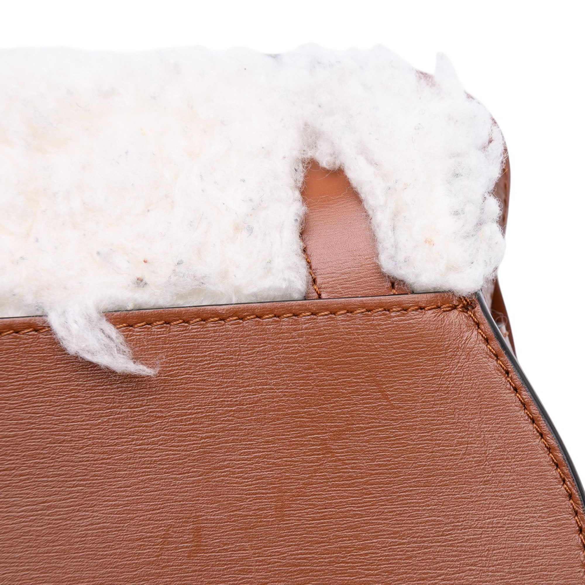 Mini Shearling and Calfskin Marcie Saddle Crossbody - Image 8
