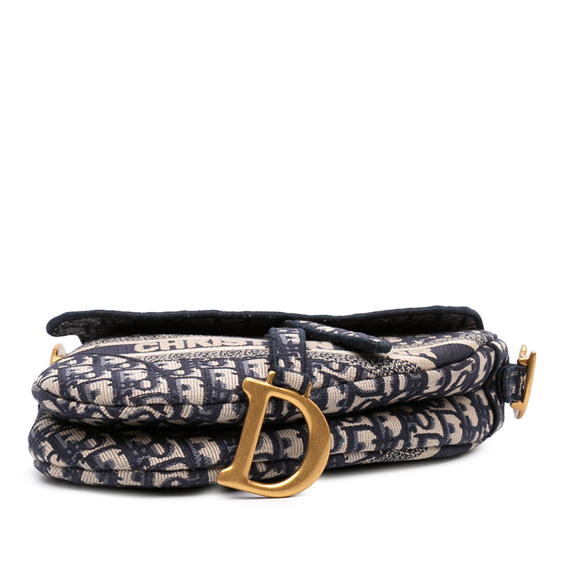Oblique Embroidered Canvas Saddle Bag - Image 3