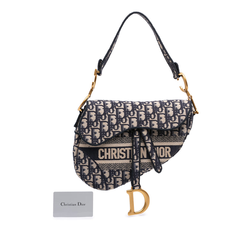 Oblique Embroidered Canvas Saddle Bag - Image 7
