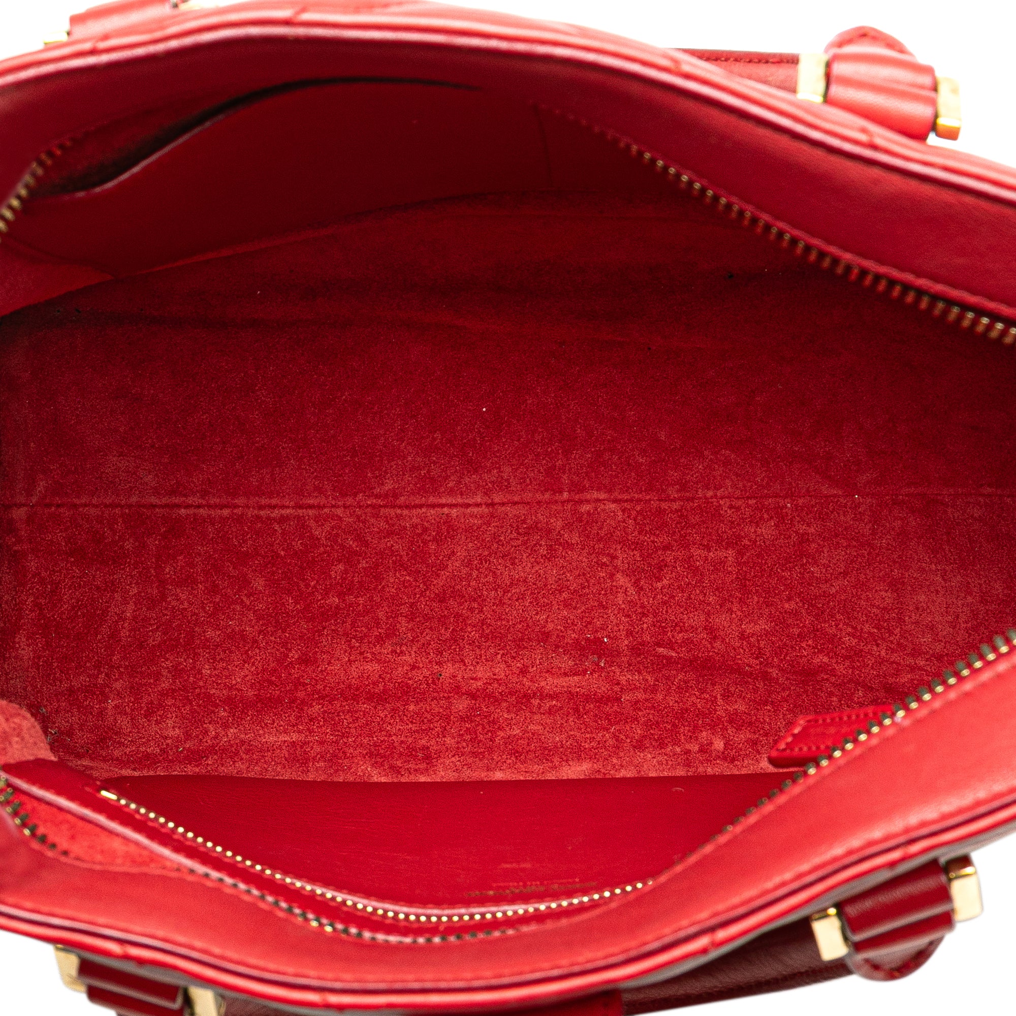 Small Chevron Calfskin Monogram Cabas Satchel - Image 4