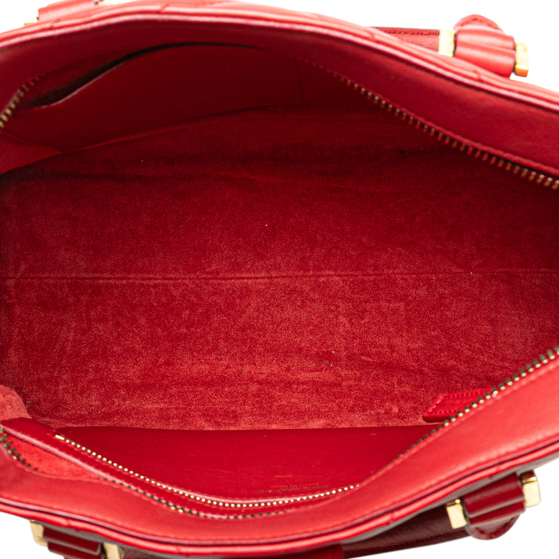 Small Chevron Calfskin Monogram Cabas Satchel - Image 4