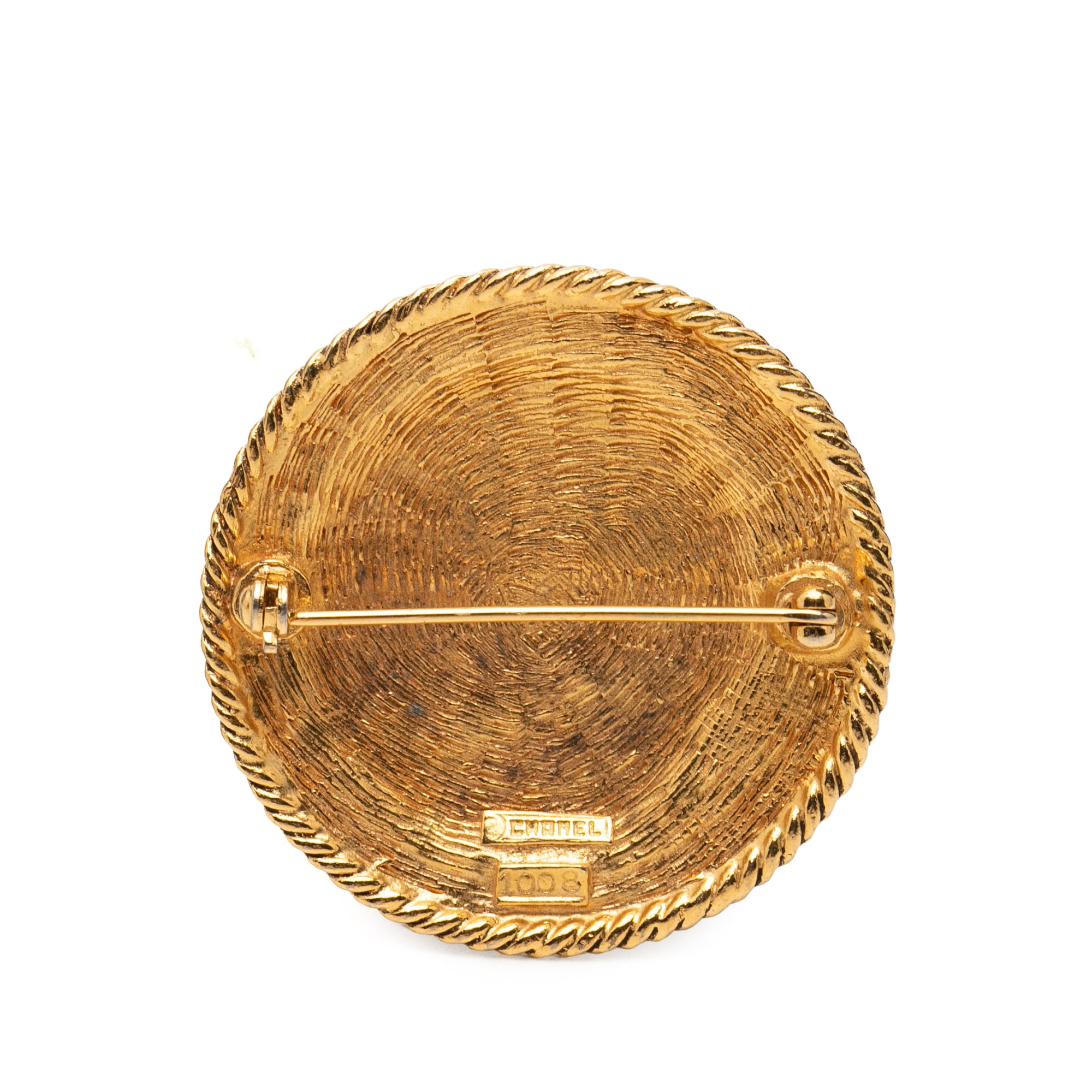 CC Gold Plated Round Brooch - Image 2