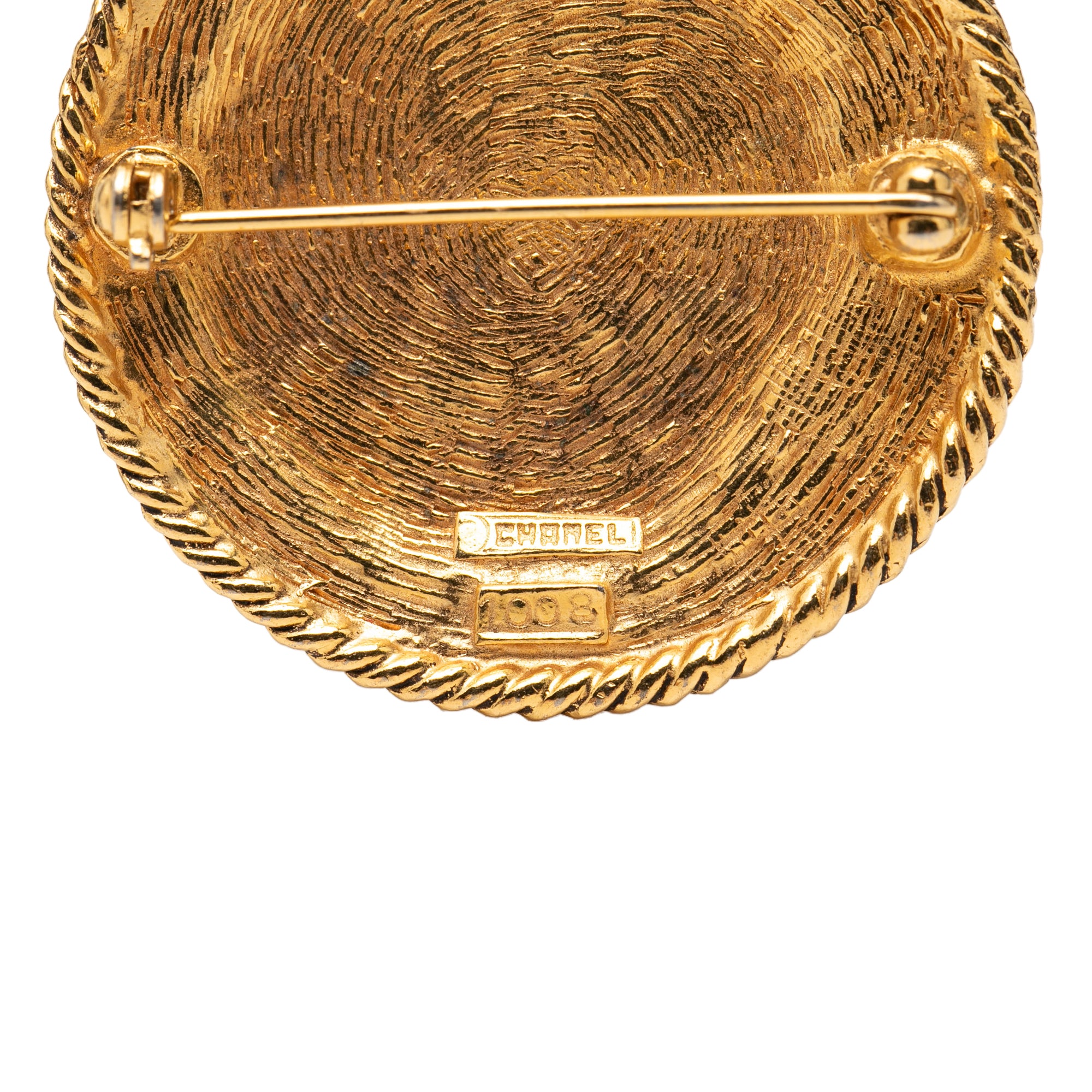 CC Gold Plated Round Brooch - Image 3