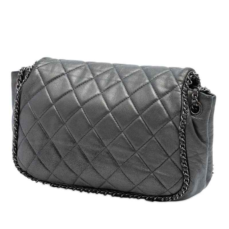 Small Quilted Calfskin CC Enchained Accordion Flap - Image 2