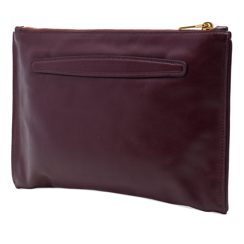 Studded Leather Zip Clutch - Image 2