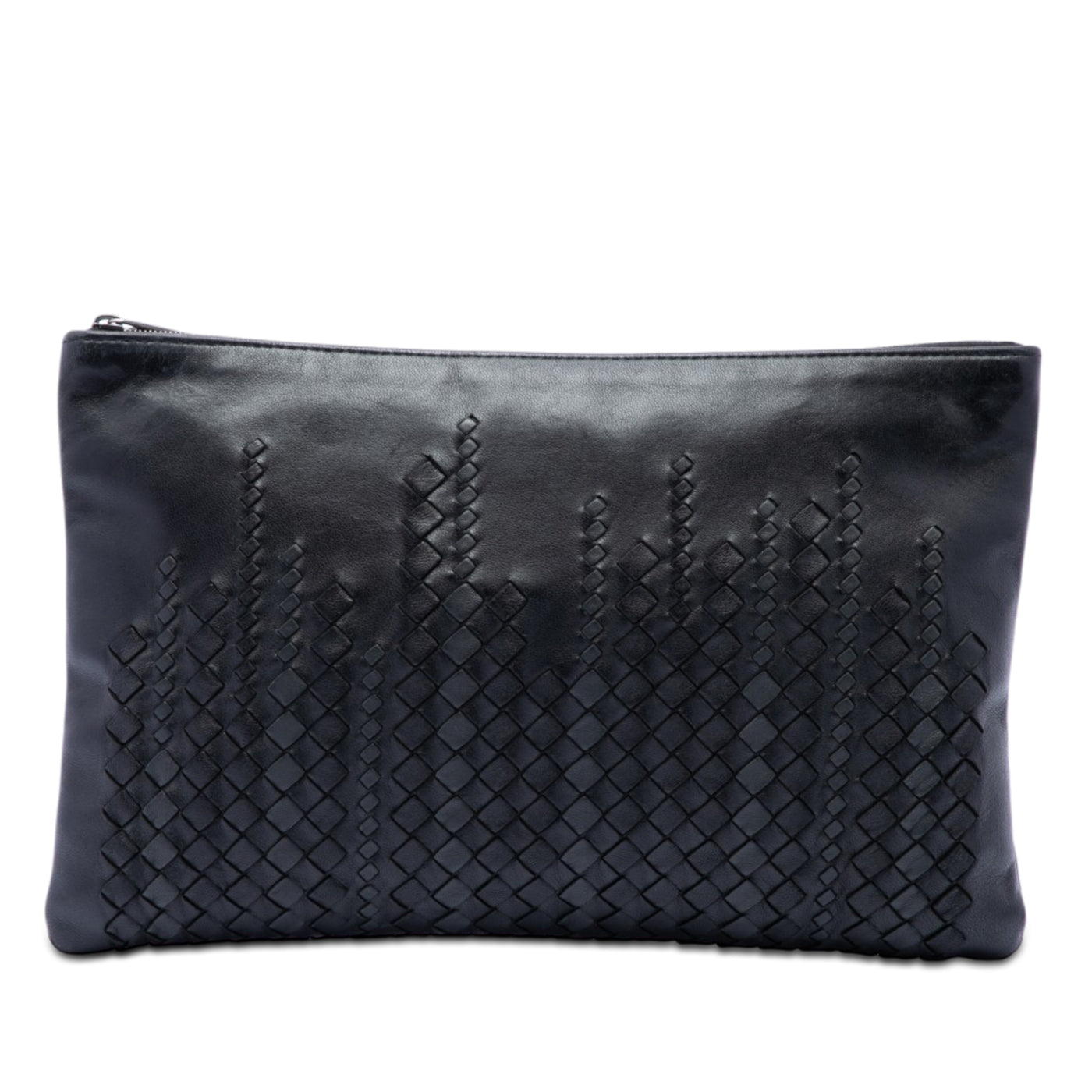 Intrecciato Trimmed Leather Clutch - Image 1