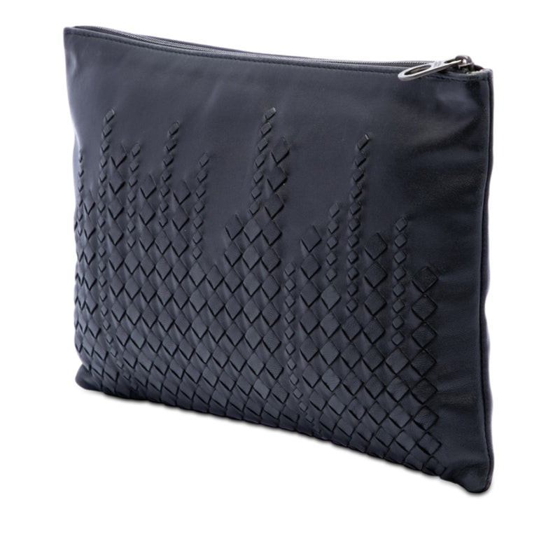Intrecciato Trimmed Leather Clutch - Image 2