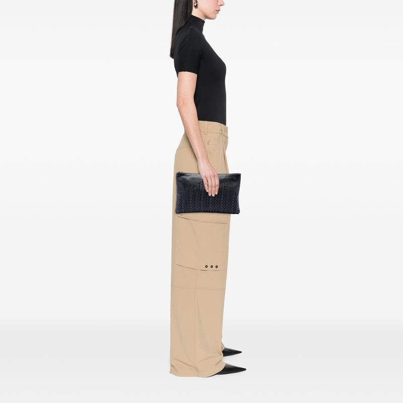 Intrecciato Trimmed Leather Clutch - Image 6