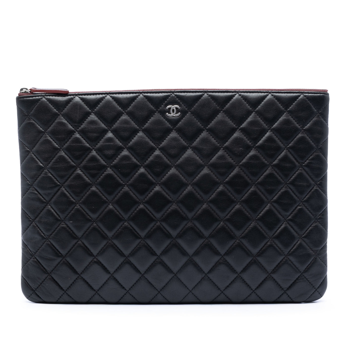 Large Quilted Lambskin O Case Clutch - Image 1