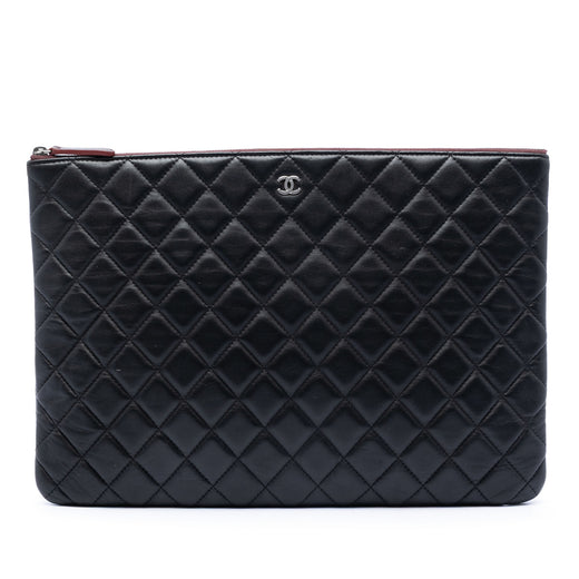 Large Quilted Lambskin O Case Clutch - Image 1