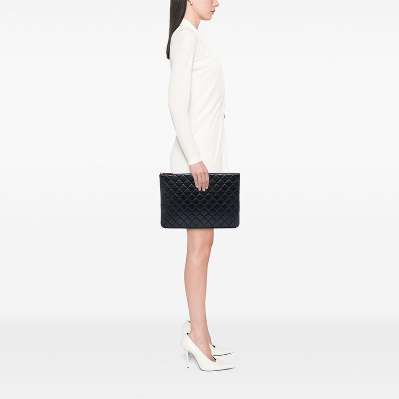 Large Quilted Lambskin O Case Clutch - Image 5