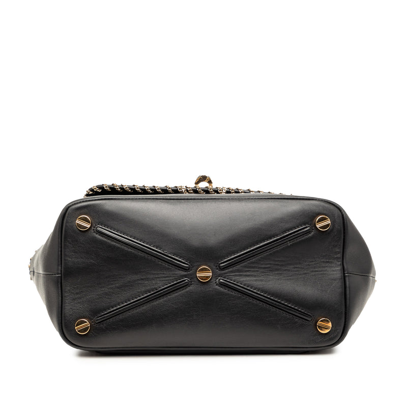 Leather Demilune Whipstitch Satchel - Image 3