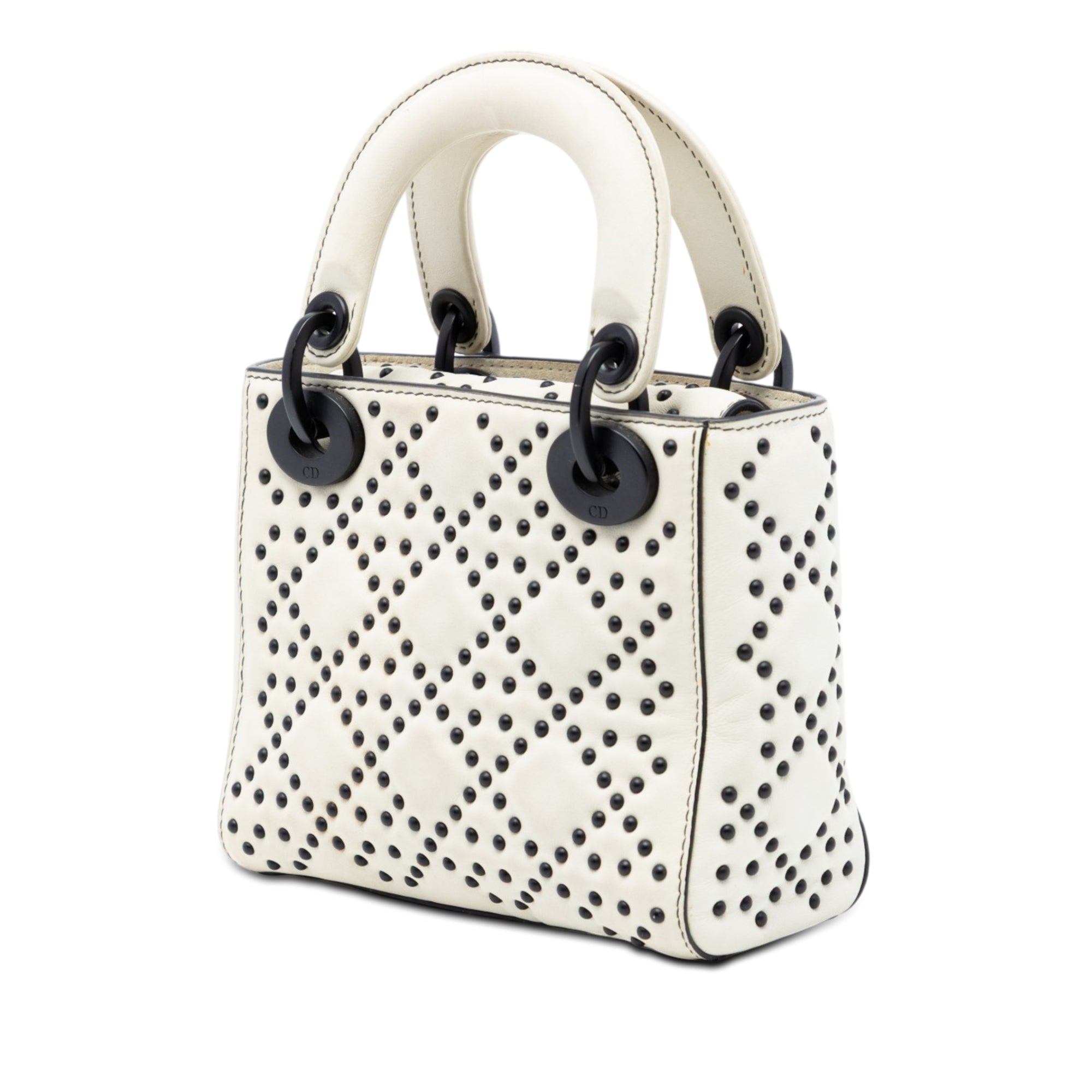 Mini Ultra Matte Calfskin Cannage Studded Supple Lady Dior - Image 2