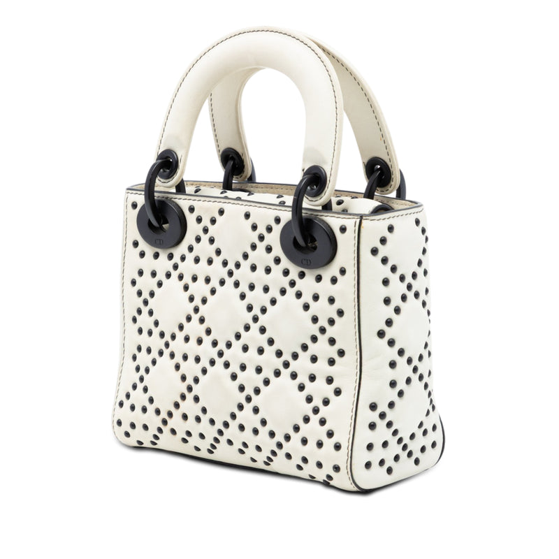 Mini Ultra Matte Calfskin Cannage Studded Supple Lady Dior - Image 2