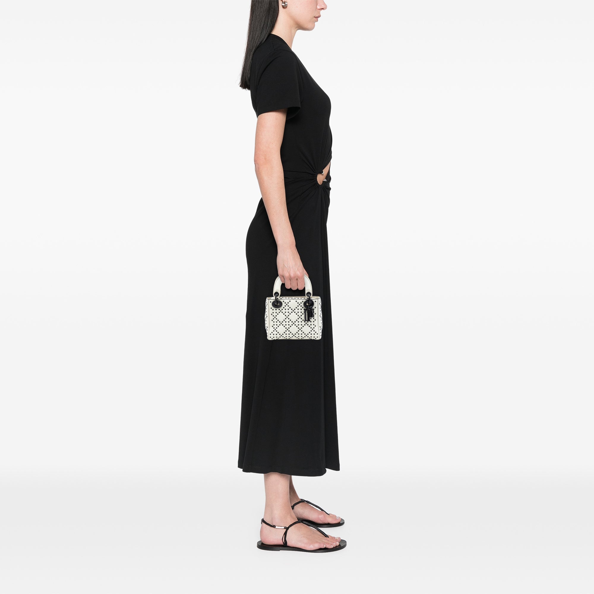 Mini Ultra Matte Calfskin Cannage Studded Supple Lady Dior - Image 7