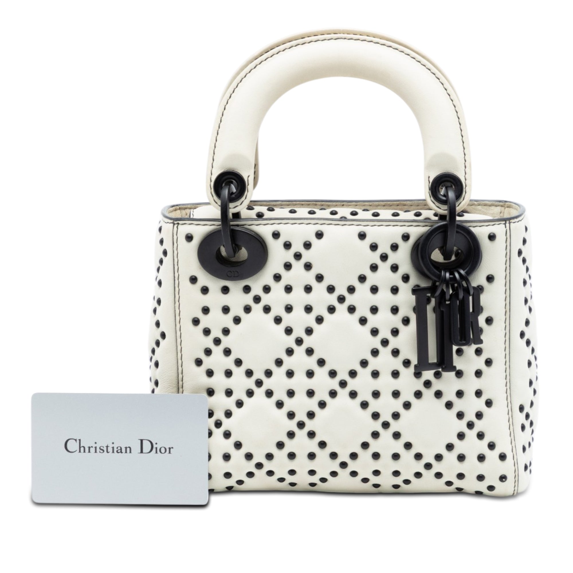 Mini Ultra Matte Calfskin Cannage Studded Supple Lady Dior - Image 8