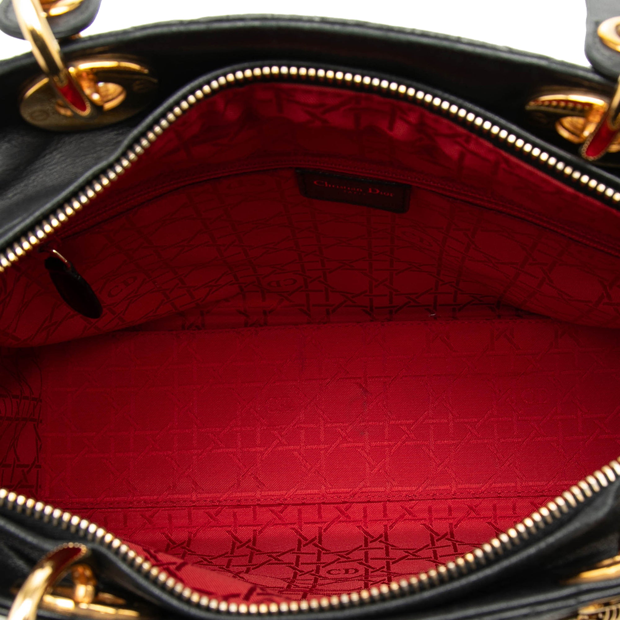 Large Lambskin Cannage Lady Dior - Image 4