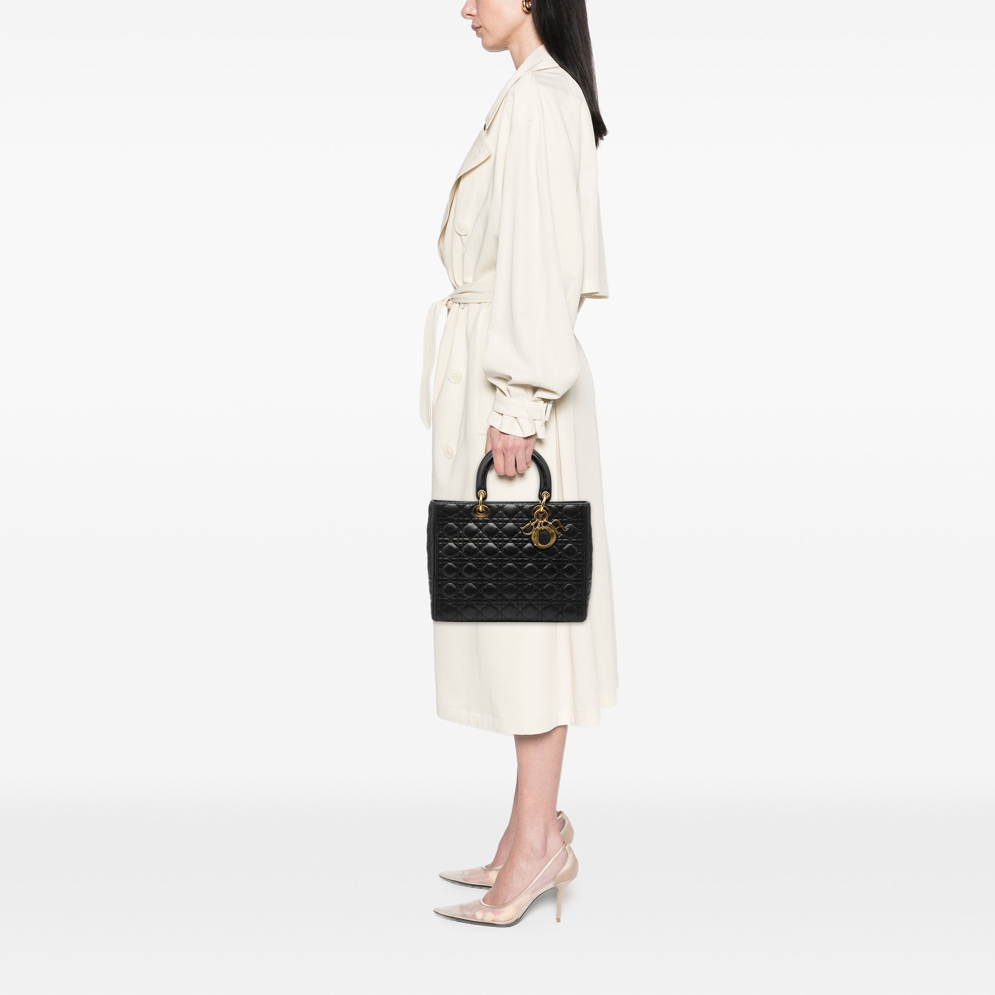 Large Lambskin Cannage Lady Dior - Image 7