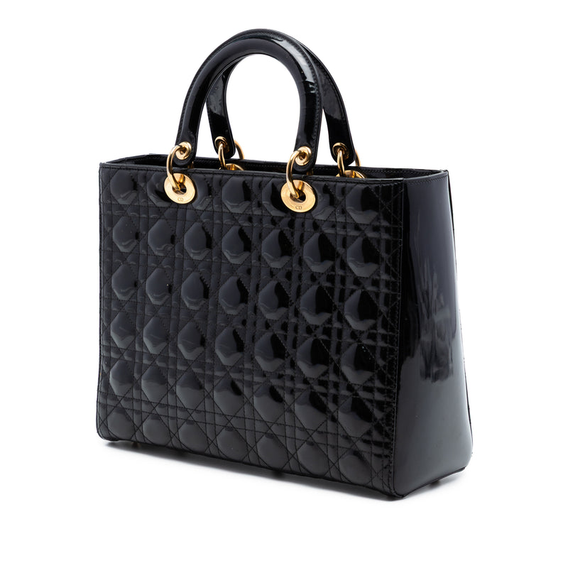 Large Patent Cannage Lady Dior - Image 2