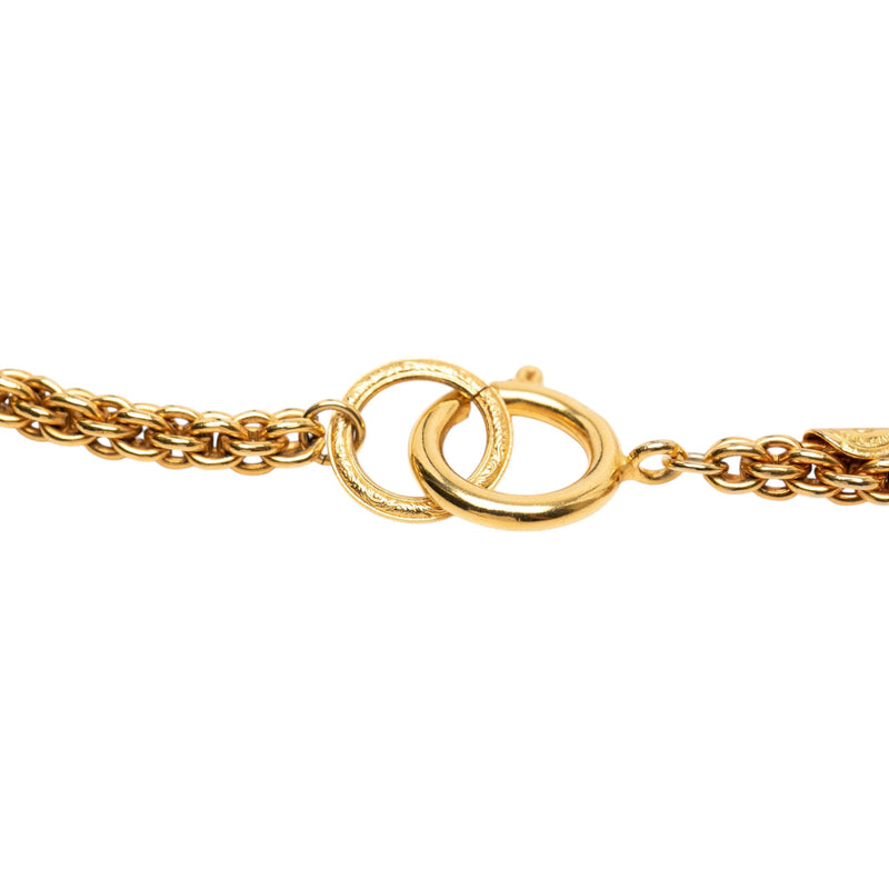 Gold Plated Diamond Strass Station Chain Long Necklace - Image 3